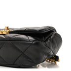 Goatskin Quilted Chanel 19 Waist Bag Black
