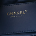 Washed Denim Quilted Mini Chanel 25 Handbag Blue