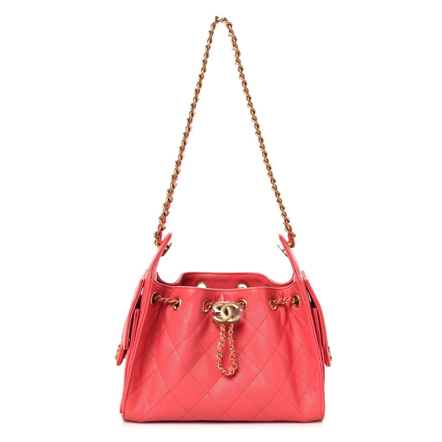 Caviar Quilted Mini Chanel 25 Handbag Coral