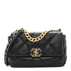 Lambskin Quilted Medium Chanel 19 Flap Black