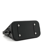 Patent Calfskin Laced Monogram Alma PM Black