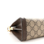 GG Supreme Monogram Web Small Ophidia Chain Shoulder Bag Brown