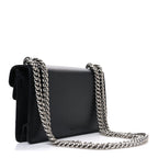 Dollar Calfskin Enamel Small Dionysus Shoulder Bag Black Electric Blue