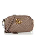 Calfskin Matelasse Small GG Marmont Chain Shoulder Bag Porcelain Rose