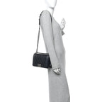 Calfskin Embossed Medium Paris Salzburg Boy Flap Navy