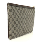 GG Supreme Monogram Large Ophidia Pouch Clutch Brown