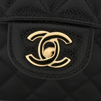 Caviar Quilted Small Double Flap Black