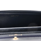 Caviar Quilted Wallet on Chain WOC Navy Blue
