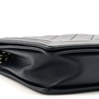 Calfskin Double Stitch Large Boy Flap Navy Blue