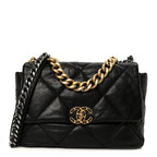 Goatskin Quilted Large Chanel 19 Flap Black