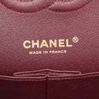 Lambskin Quilted Medium Double Flap Black