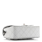 Metallic Lambskin Quilted Mini Rectangular Flap Silver