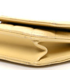 Lambskin Quilted Enamel Wallet On Chain WOC Yellow
