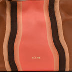 Nappa Calfskin Suede Medium Flamenco Landscape Knot Clutch Pecan Parrot Pink