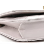 Lambskin Quilted Trendy CC Wallet On Chain WOC Lilac