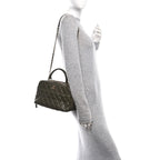 Lambskin Quilted Medium Trendy CC Bowling Bag Dark Khaki