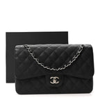 Caviar Quilted Jumbo Double Flap Black