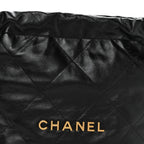 Shiny Calfskin Quilted Small Chanel 22 Black