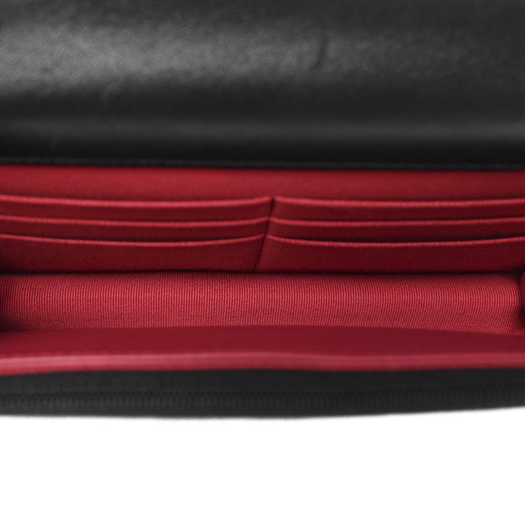 Lambskin Quilted Chanel 19 Wallet On Chain WOC Black