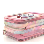 PVC Lambskin Filigree Small CC Filigree Vanity Case Pink Multicolor