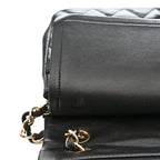 Lambskin Quilted Jumbo Double Flap Black