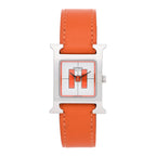 Stainless Steel Swift 21mm Heure H Hour Quartz Watch Orange
