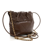 Shiny Calfskin Quilted Mini Chanel 22 Brown
