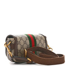 GG Supreme Monogram Web Mini Ophidia Flap Shoulder Bag Brown