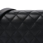 Caviar Quilted Boy Wallet On Chain WOC Black