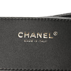 Washed Denim Quilted Small Chanel 25 Handbag Black