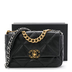 Lambskin Quilted Medium Chanel 19 Flap Black