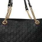 Guccissima Signature Medium Shoulder Tote Bag Black