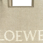 Jacquard Canvas Small Font Tote Ecru