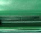 Lambskin Quilted Chanel 19 Wallet On Chain WOC Green
