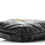 Shiny Calfskin Quilted Mini Chanel 22 Black
