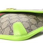 GG Supreme Monogram Web Small Ophidia Belt Bag Beige Ebony Electric Green