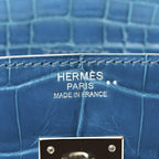 Shiny Niloticus Crocodile Birkin 30 Bleu Izmir