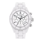 Stainless Steel Ceramic 41mm J12 Chronograph Automatic Watch White