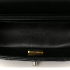 Lambskin Quilted Mini Square Flap Black