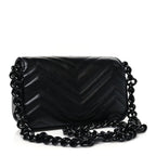 Calfskin Matelasse Monochrome GG Marmont Chain Belt Bag Black
