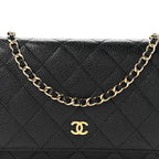 Caviar Quilted Wallet On Chain WOC Black