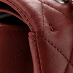 Lambskin Quilted Medium Double Flap Burgundy