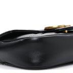 Calfskin Matelasse Super Mini GG Marmont Shoulder Bag Black