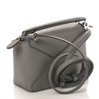 Soft Grained Calfskin Mini Puzzle Edge Bag Gunmetal