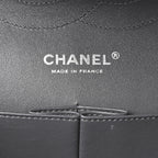 Lambskin Quilted Jumbo Double Flap Dark Grey