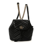 Calfskin Matelasse GG Marmont Flap Backpack Black