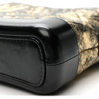 Metallic Crumpled Goatskin Quilted Small Gabrielle Hobo Black Gold