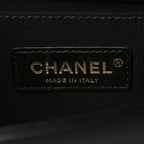 Calfskin Quilted Small Boy Flap Black
