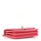 Lambskin Quilted Mini Trendy CC Wallet On Chain WOC Pink