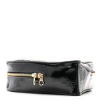 Patent Quilted CC Barbie Heart Vanity Case Black
